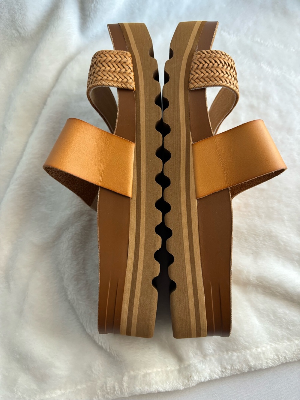 REEF Cushion Vista HI Platform Sandals Natural Braid Size 10 - Picture 8 of 12